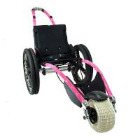 a pink wheelchair